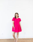Maddie Dress - Hot Pink