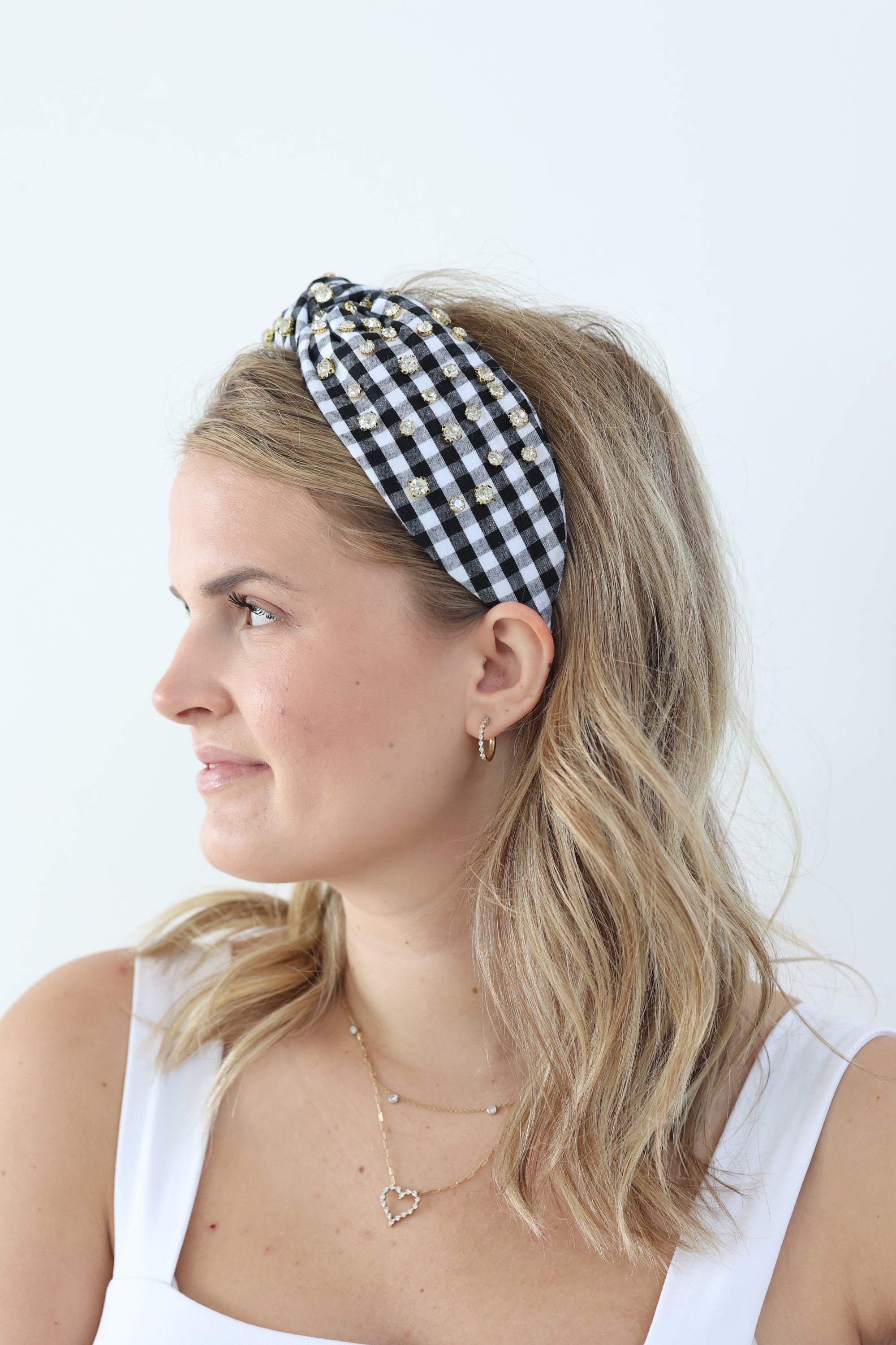 Black Gingham Headband