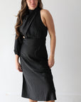 Amber One Shoulder Dress - Black