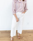 White Eyelet Denim Jeans