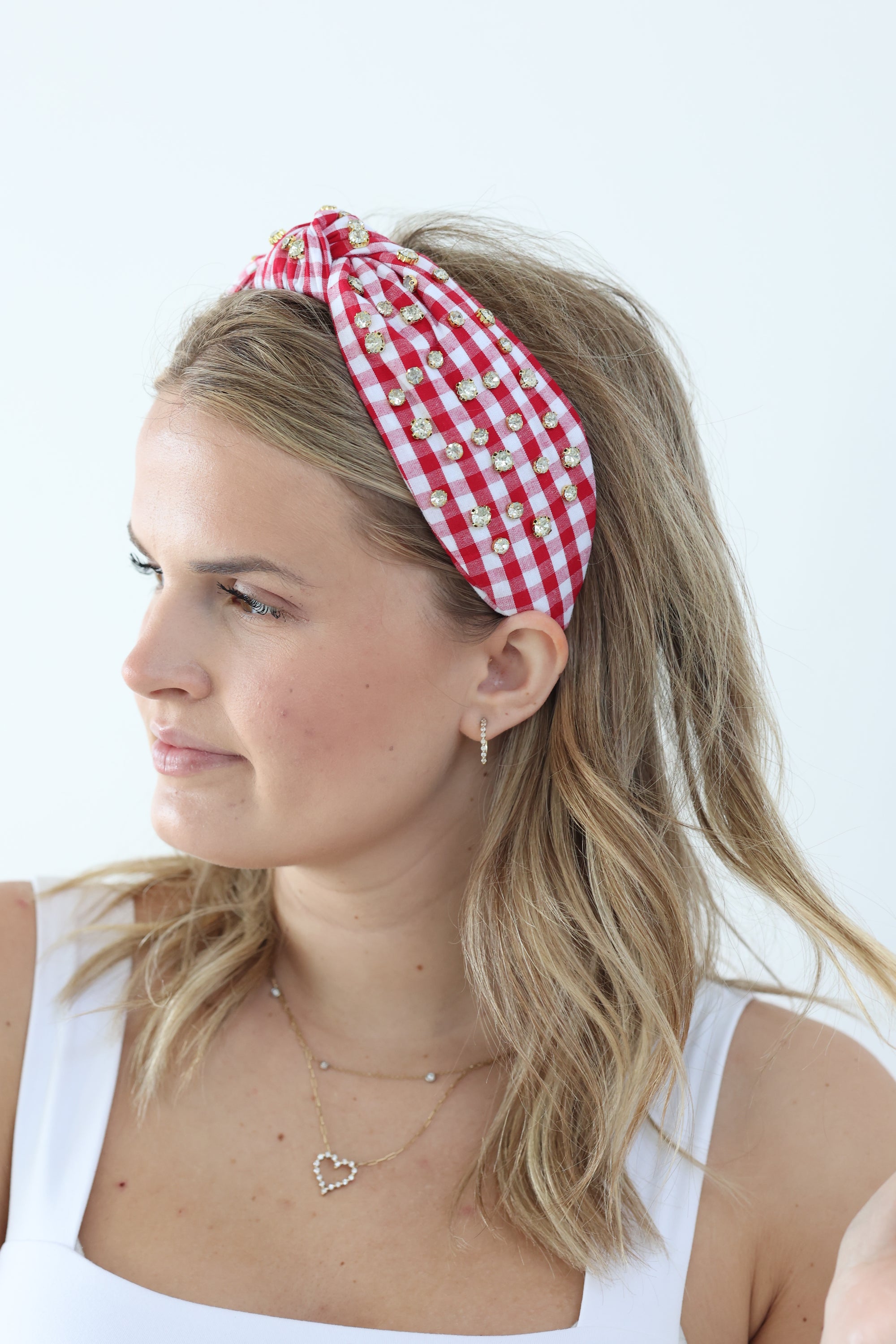Red Gingham Headband