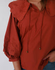 Rust Collared Top