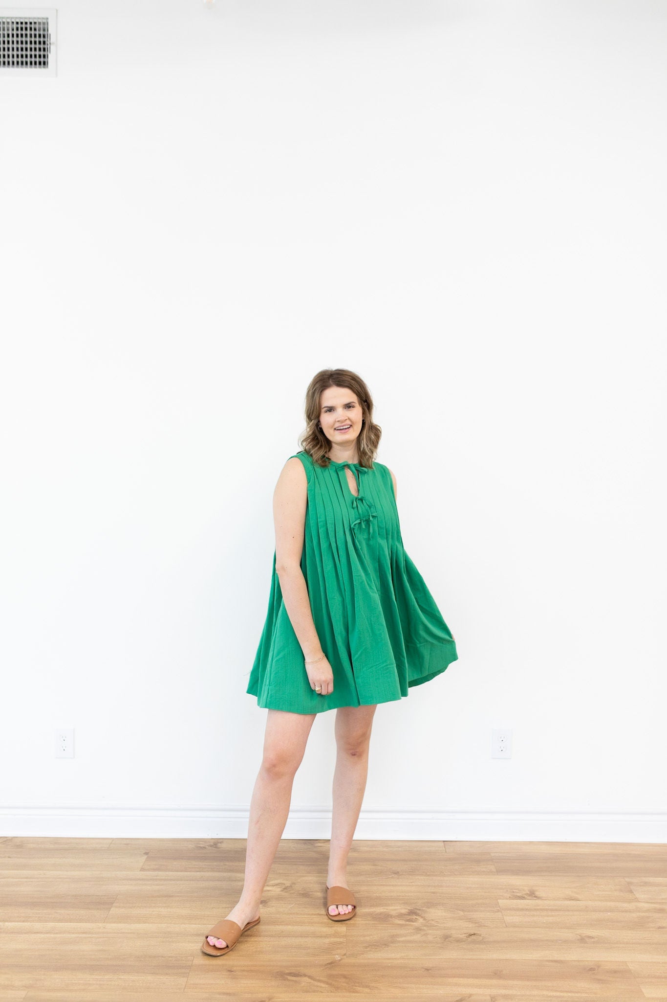 Triple Bow Dress - Green