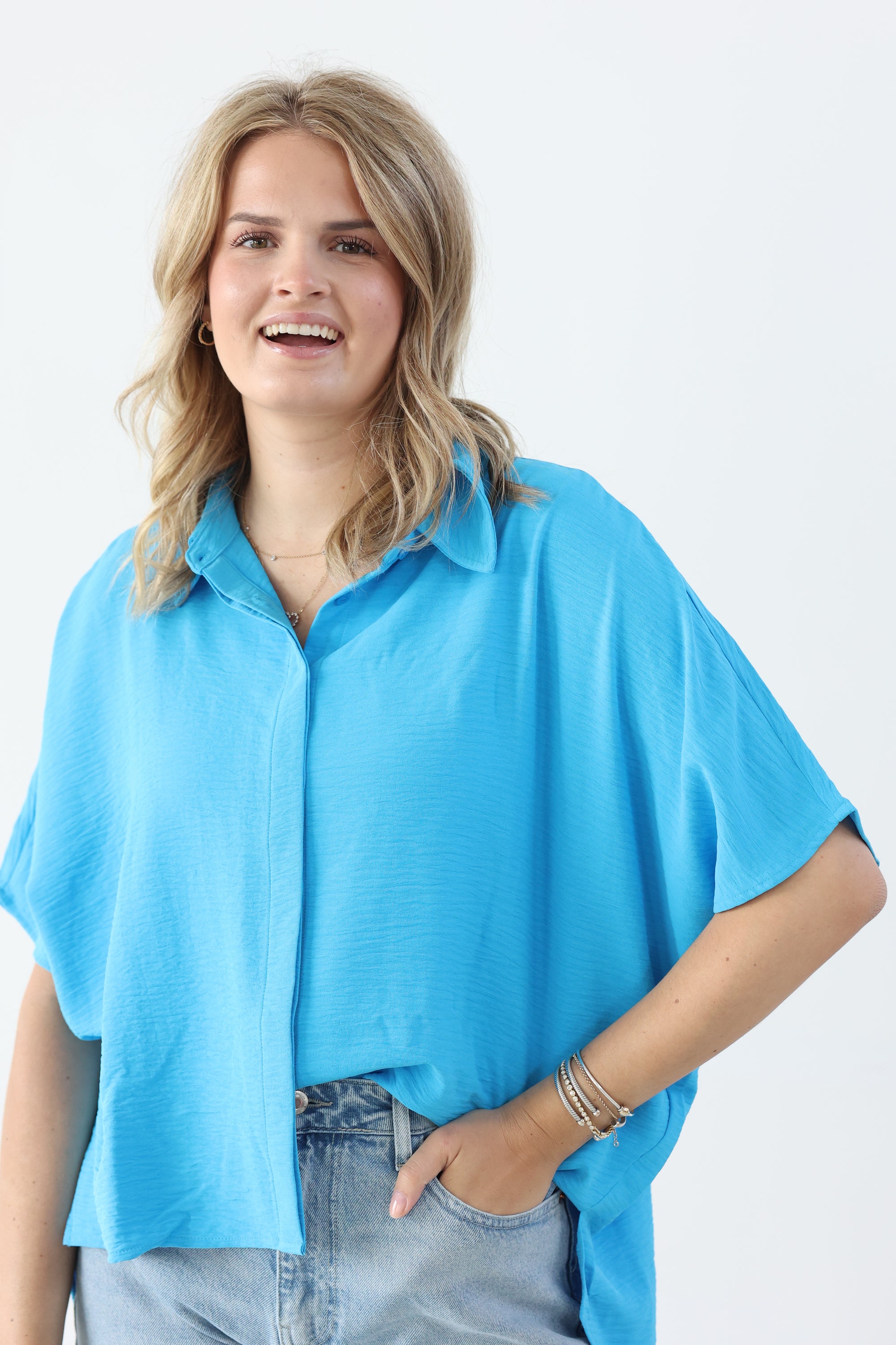 Hidden Gem Top - Ocean Blue