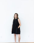 Triple Bow Dress - Black