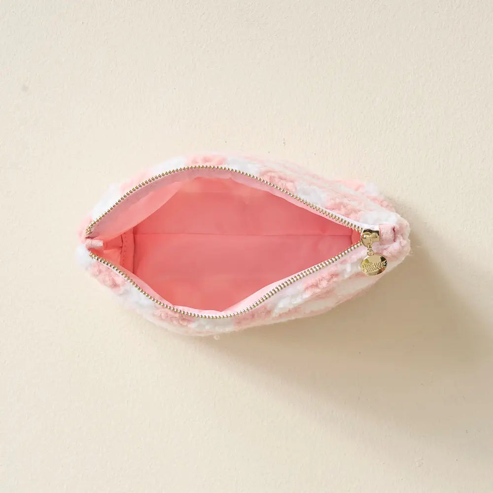 Pink Check Sherpa Pouch