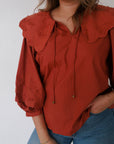 Rust Collared Top