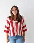 Nautical Stripe Top - Berry