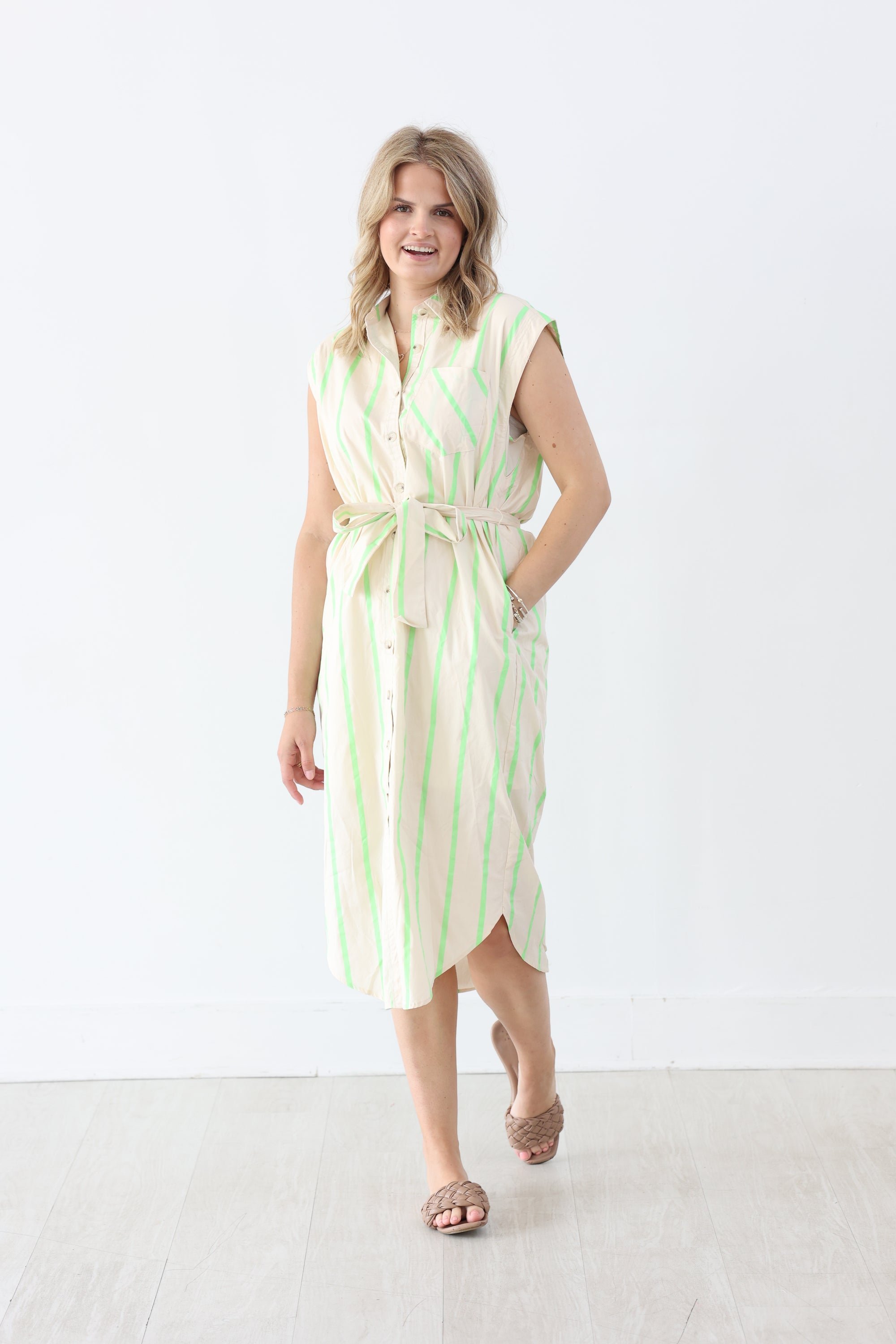 Green Stripe Neon Maxi