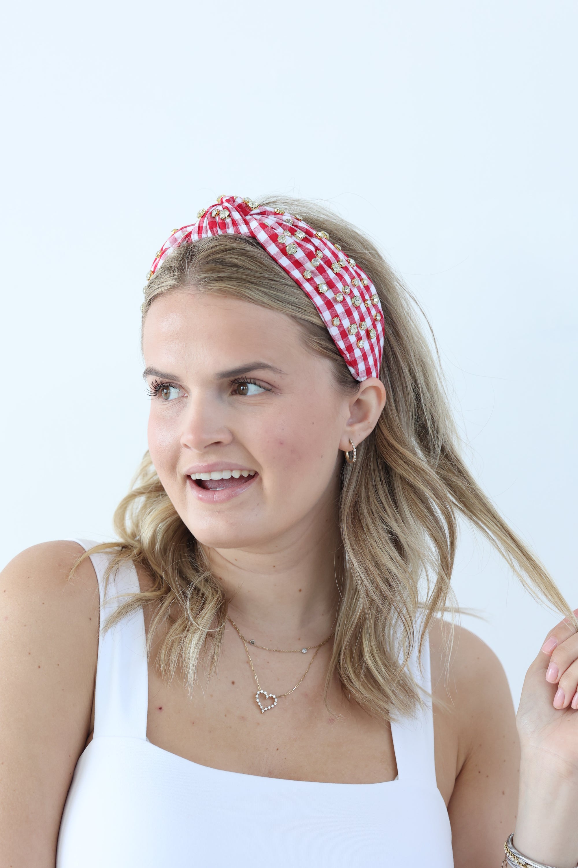 Red Gingham Headband