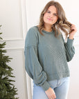 Karly Ribbed Top - Evergreen