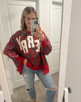 Very Merry Plaid Pullover - RED