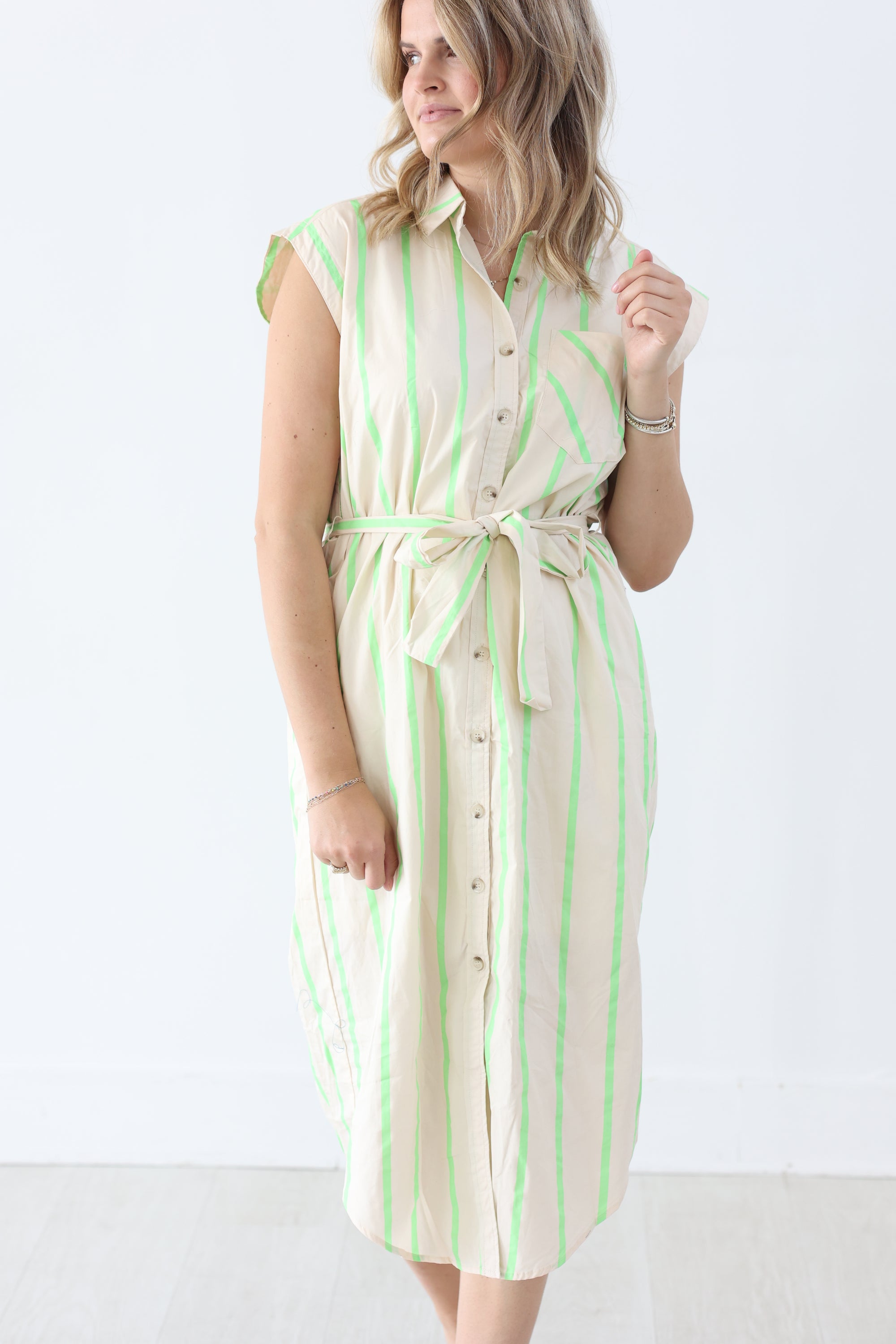Green Stripe Neon Maxi