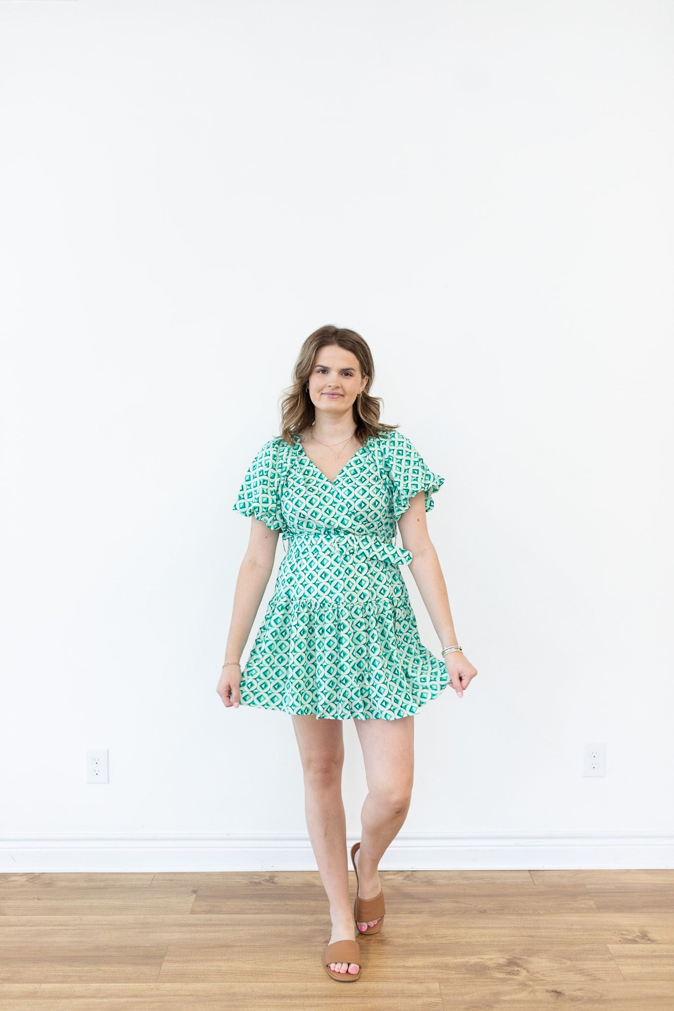 Emerald Belted Dress