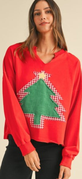 Christmas Tree Patch Pullover