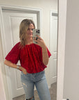 Berry Red Sequin Top