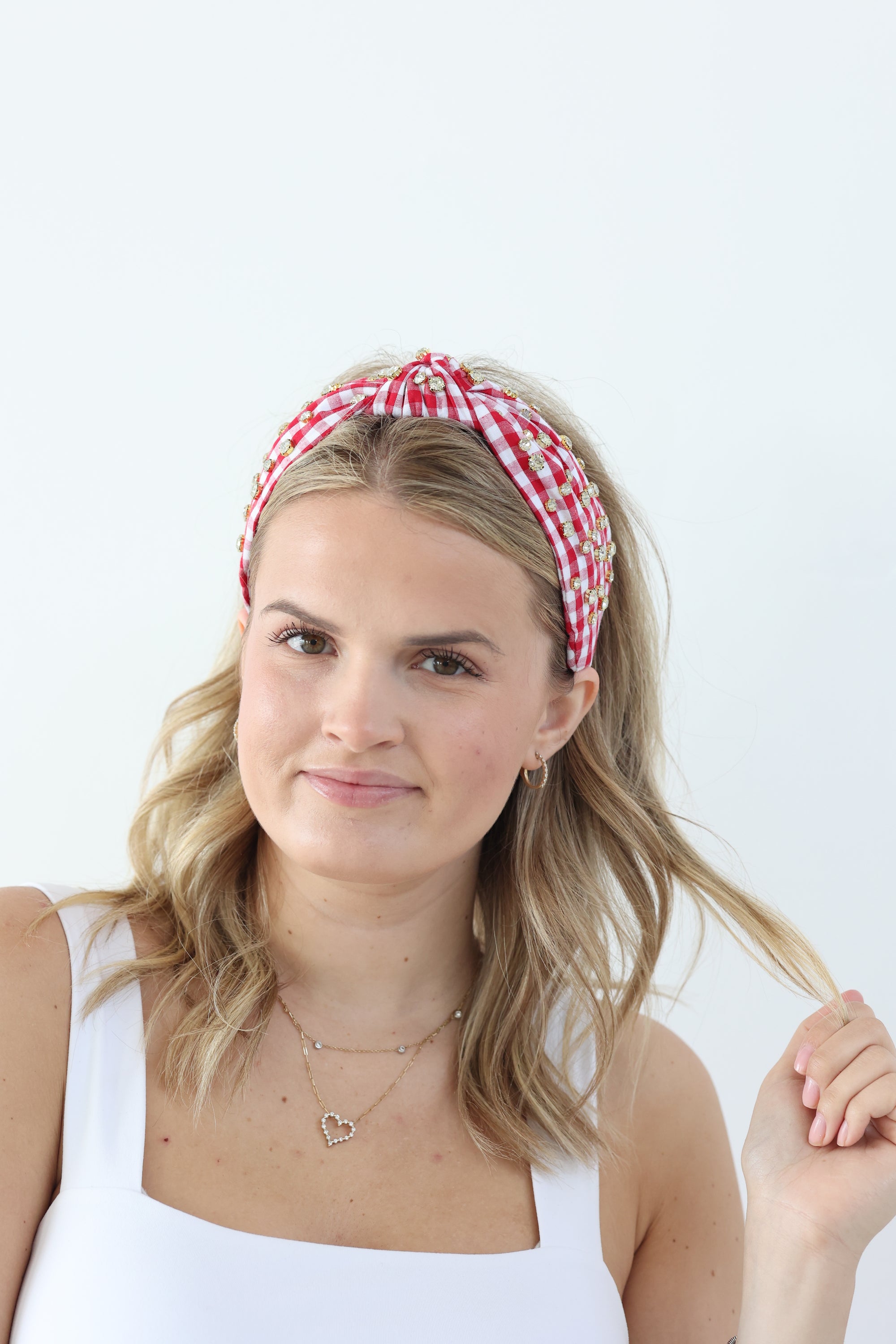 Red Gingham Headband
