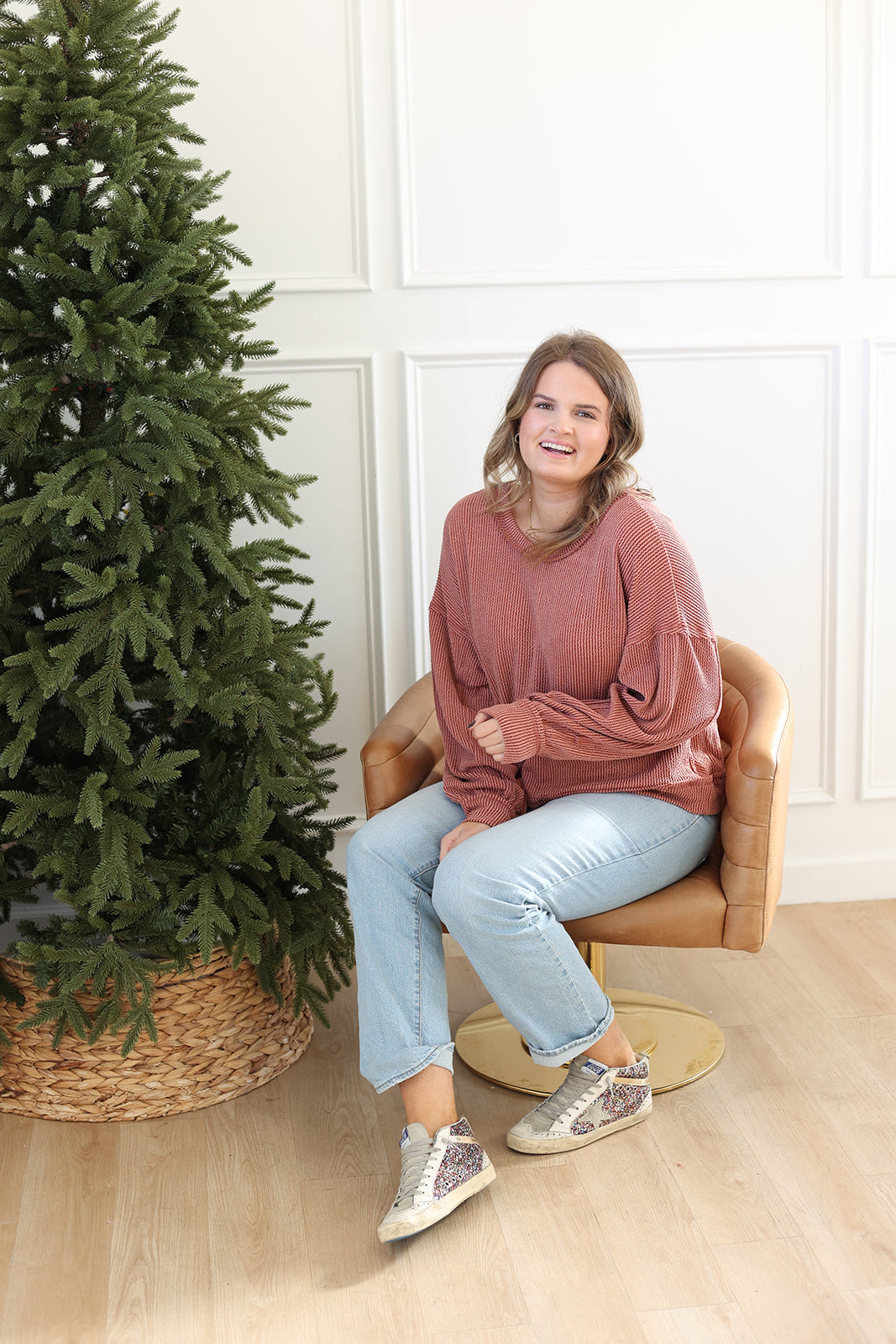Karly Ribbed Top - Rust