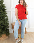 Dahlia Bow Sweater - Red