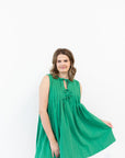 Triple Bow Dress - Green