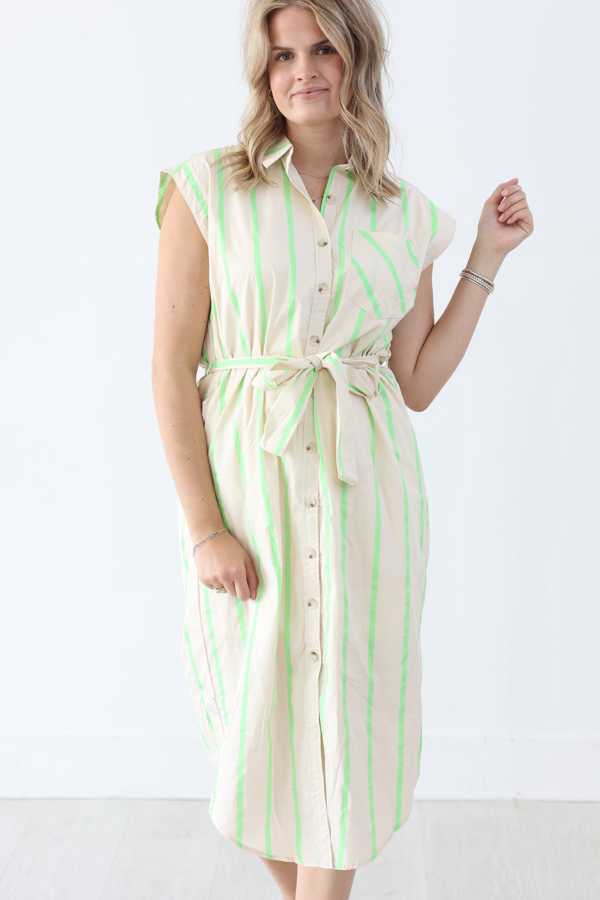Green Stripe Neon Maxi