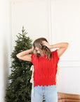 Dahlia Bow Sweater - Red