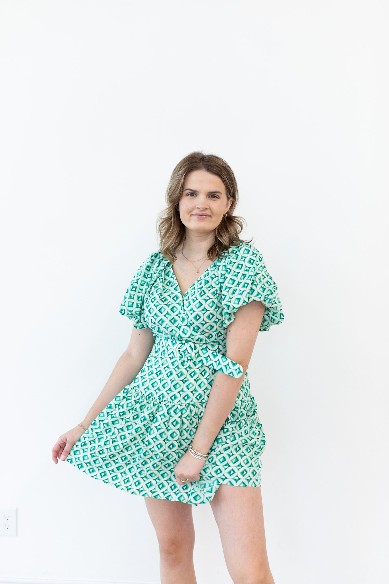 Emerald Belted Dress