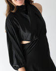 Amber One Shoulder Dress - Black