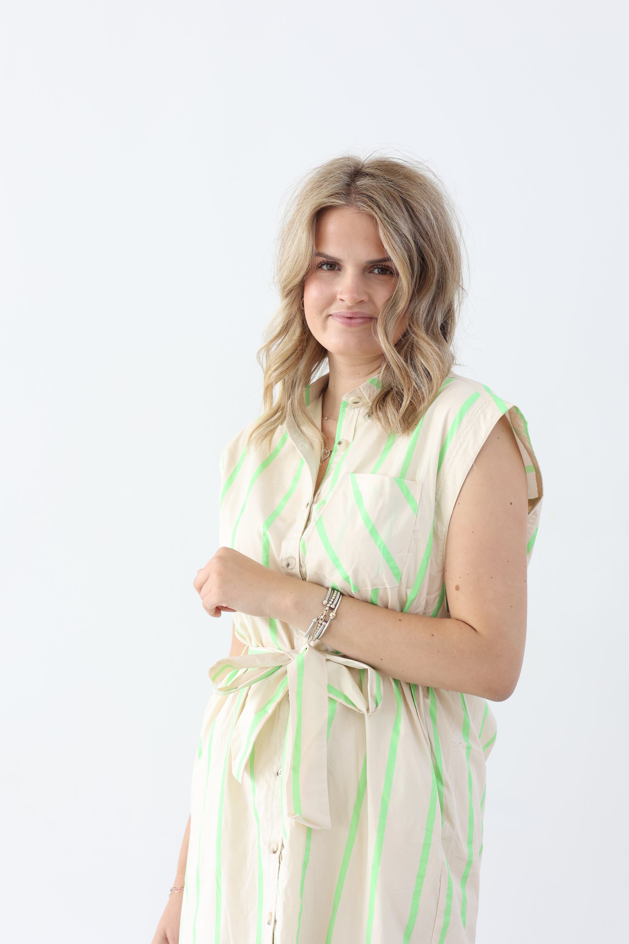 Green Stripe Neon Maxi