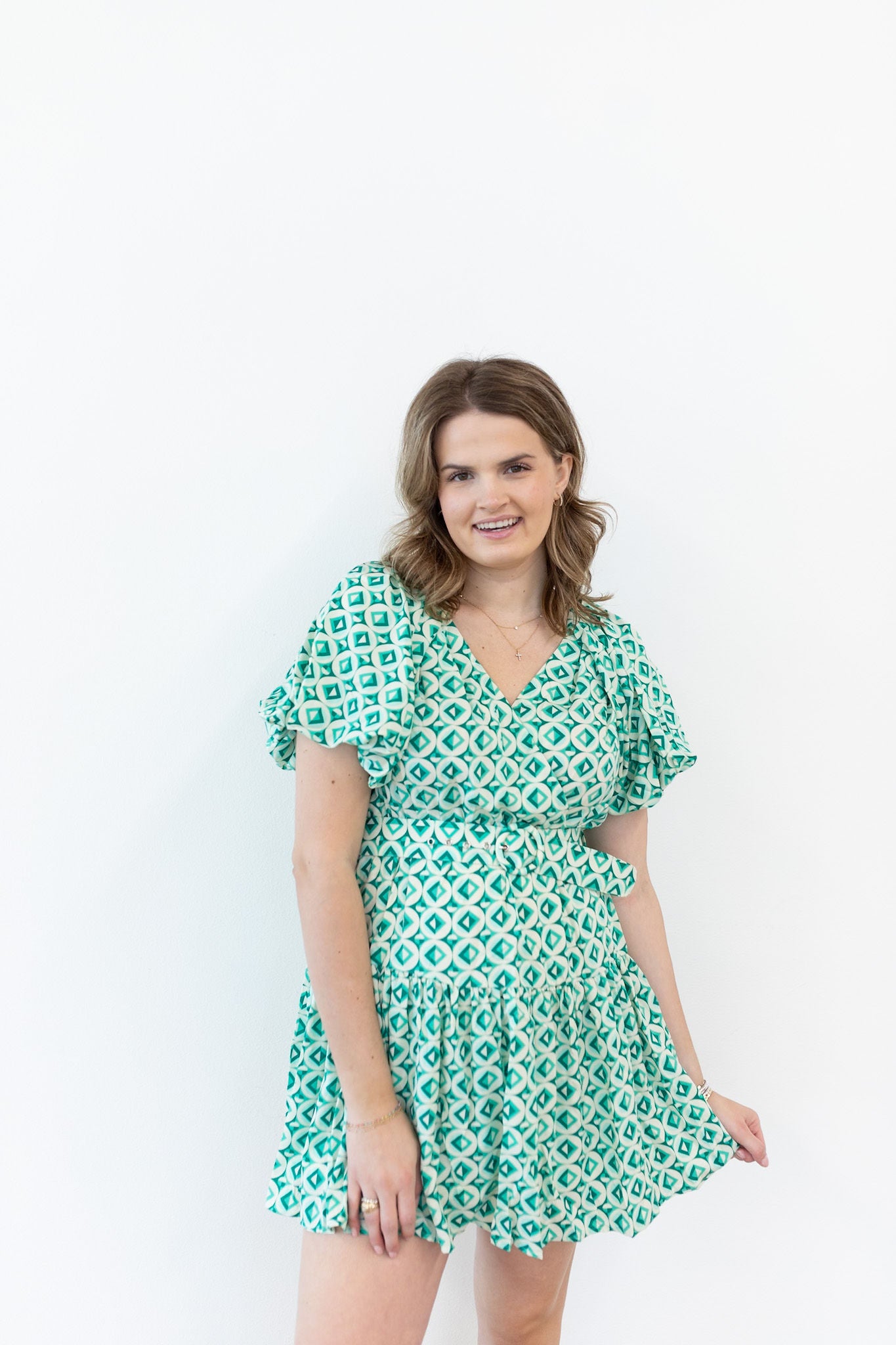 Emerald Belted Dress