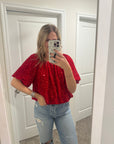 Berry Red Sequin Top