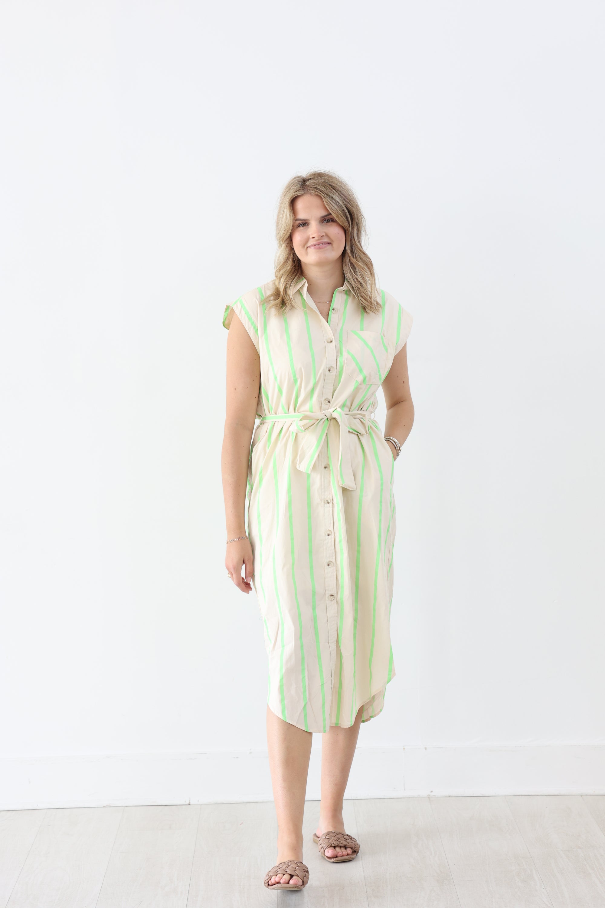 Green Stripe Neon Maxi