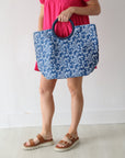 Navy Floral Tote