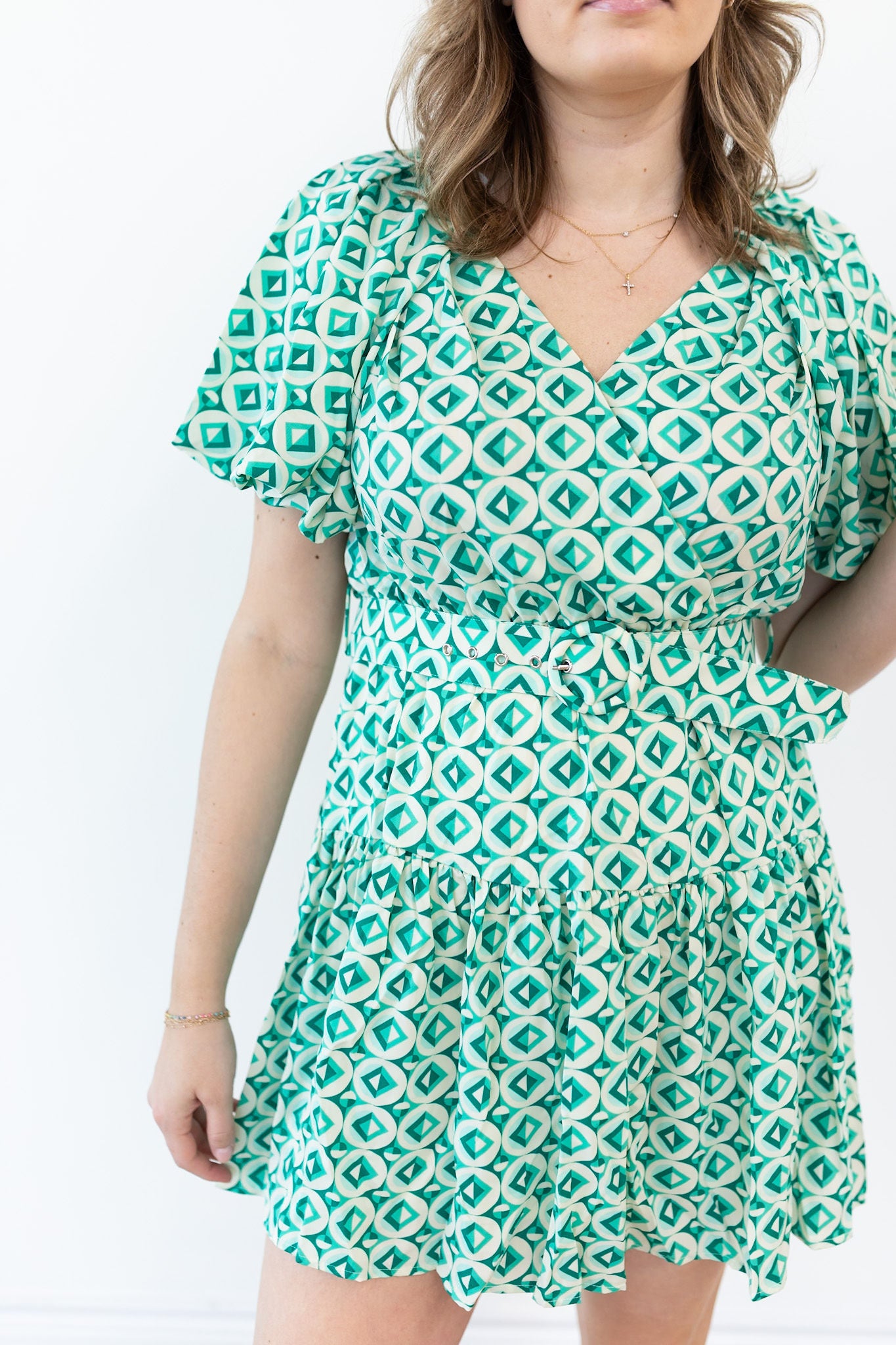 Emerald Belted Dress