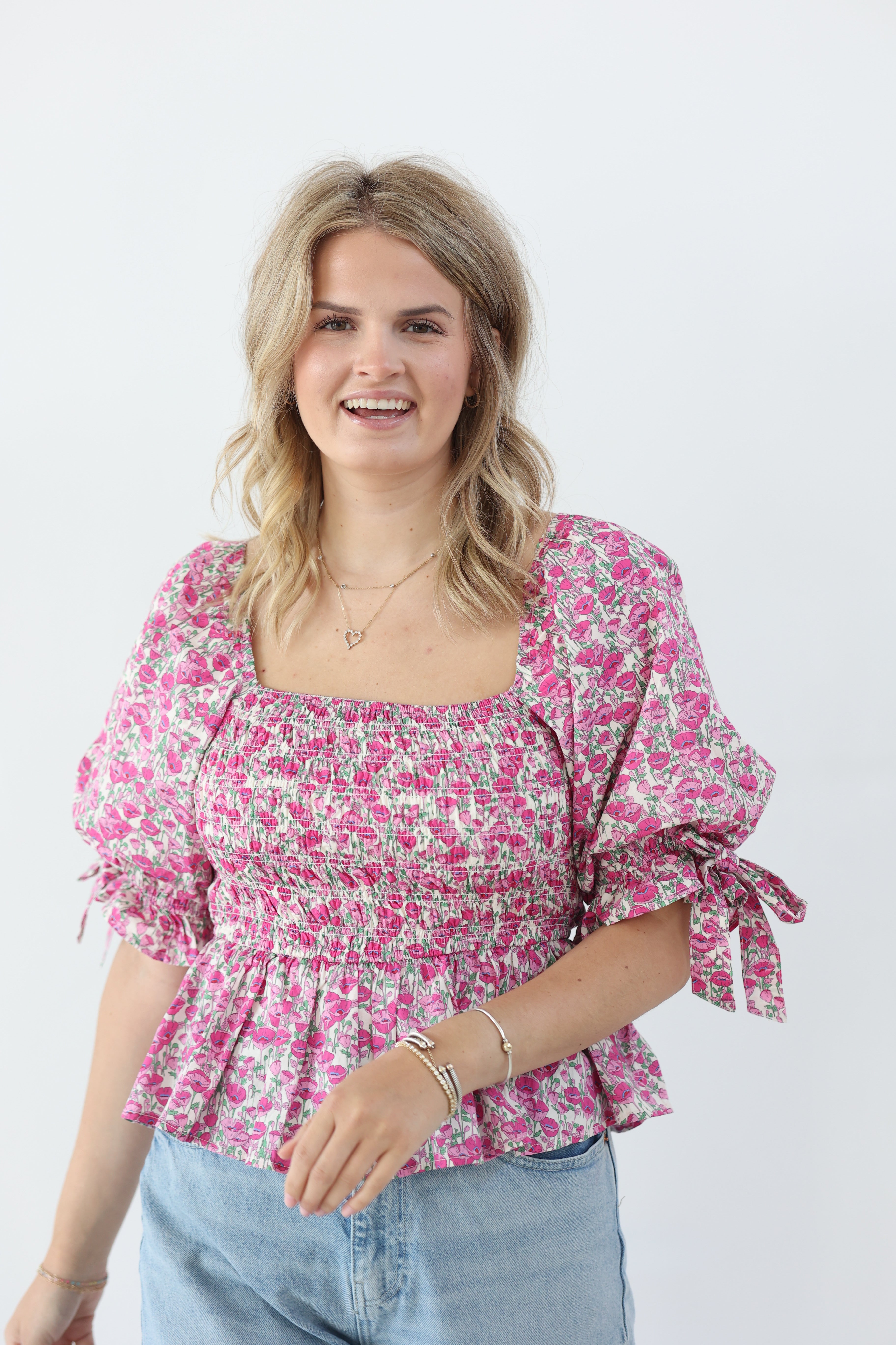 トップス poppy pink wave tulle tops Poppy Top- Pink Tulle