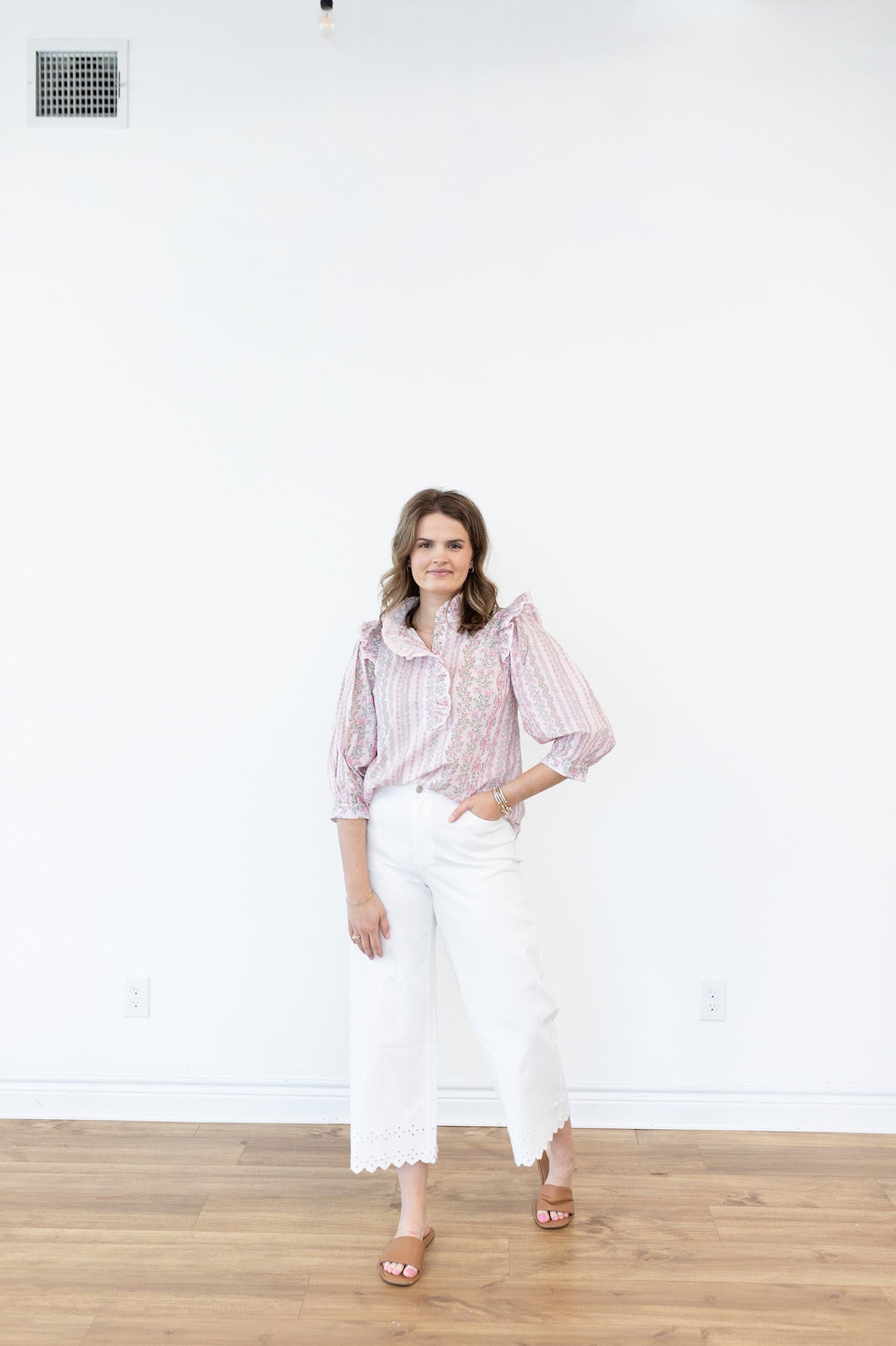 White Eyelet Denim Jeans