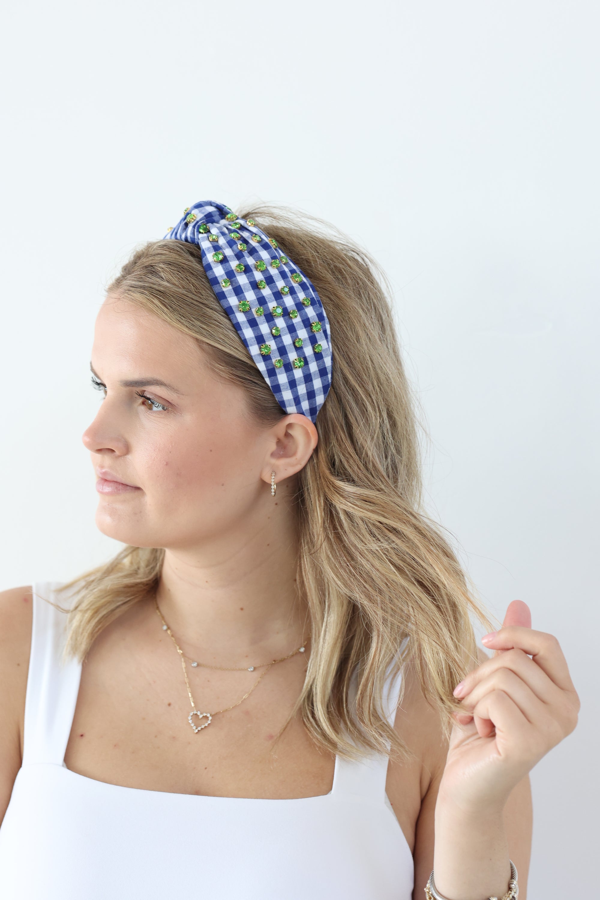 Blue Gingham Headband