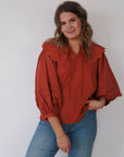 Rust Collared Top