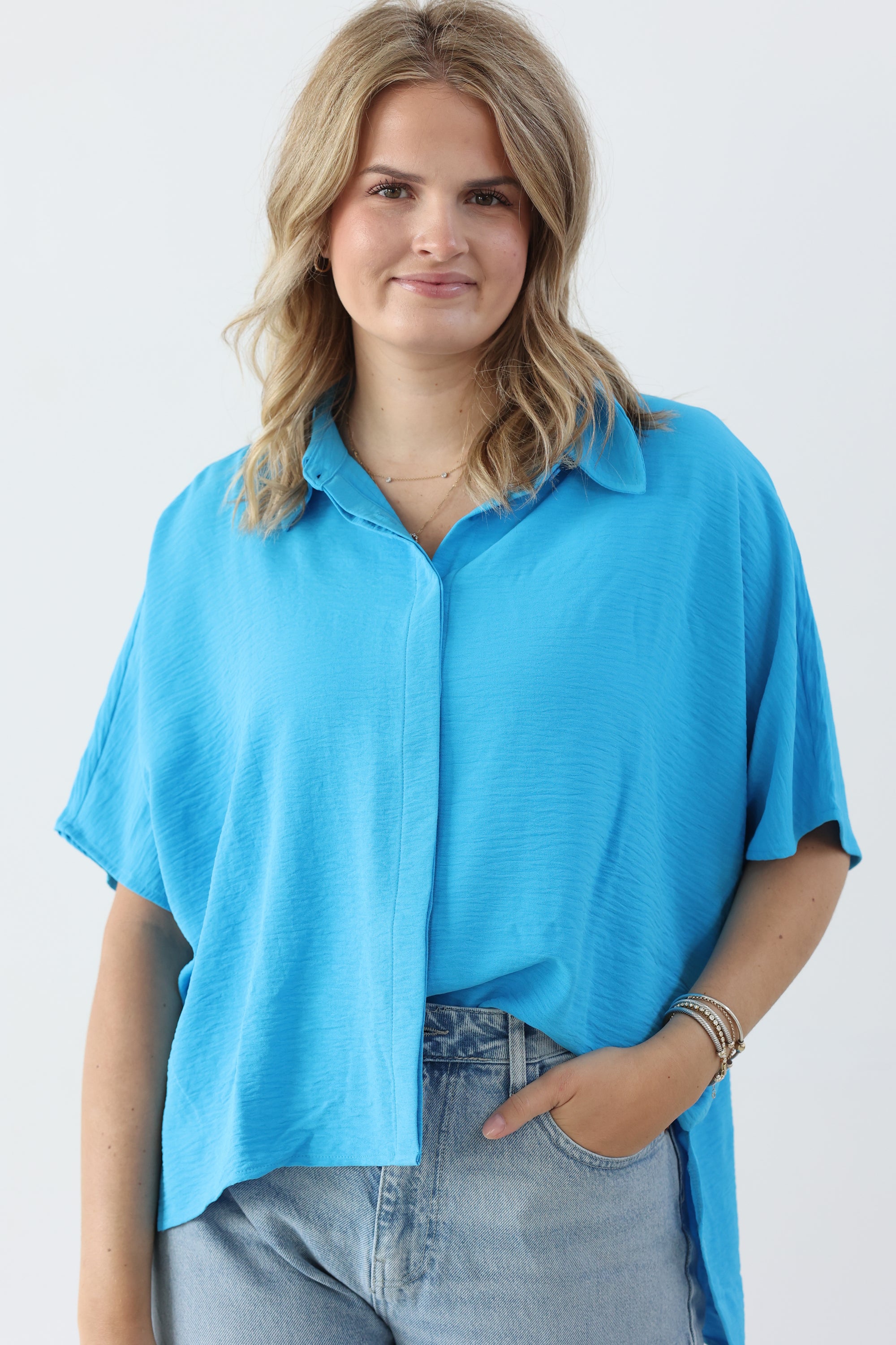 Hidden Gem Top - Ocean Blue