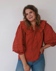 Rust Collared Top