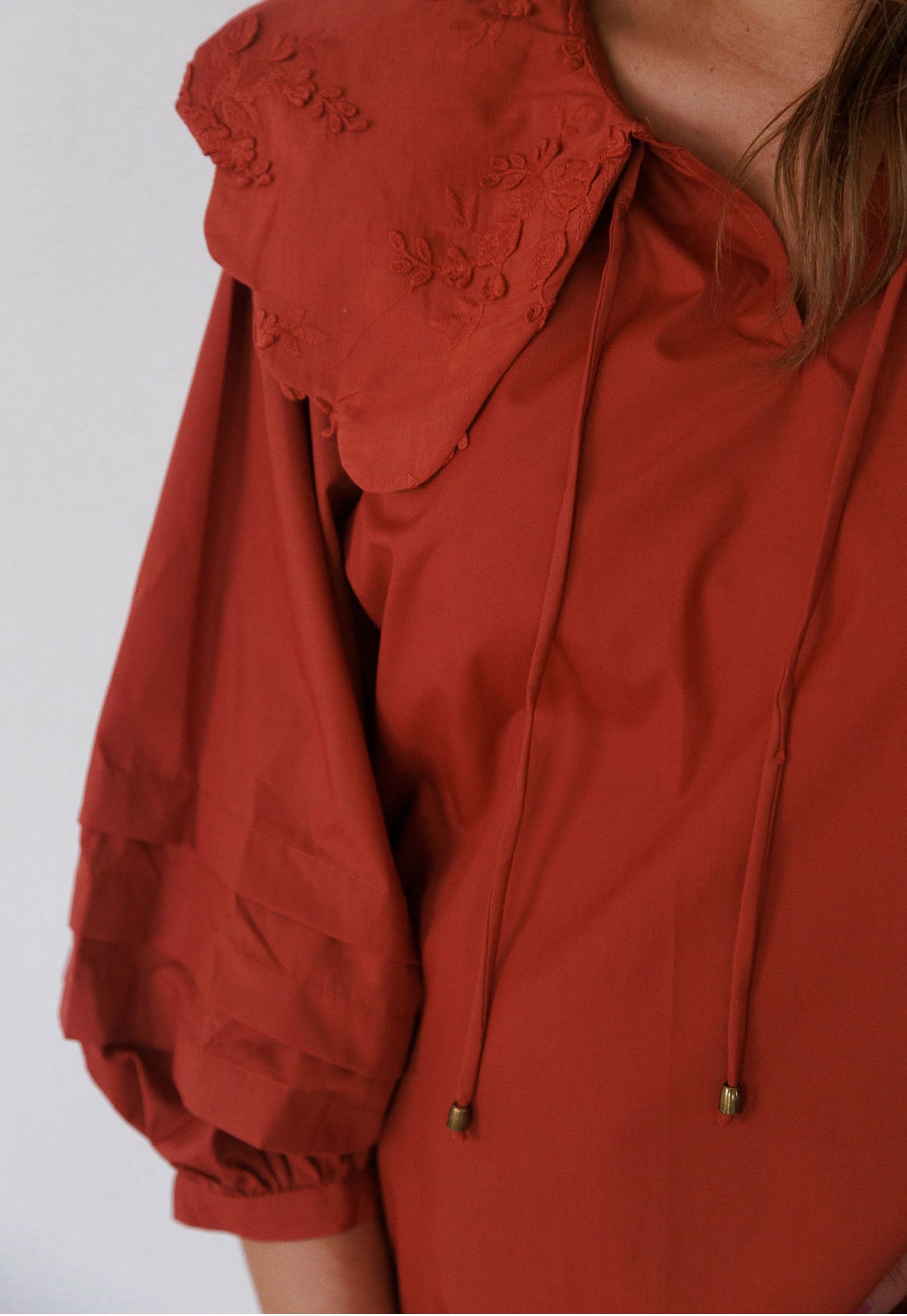 Rust Collared Top