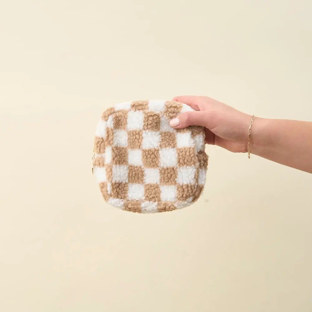 Checkered Pouch - Neutral Mini