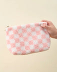 Pink Check Sherpa Pouch