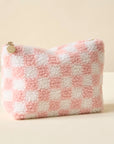 Pink Check Sherpa Pouch