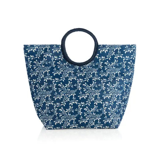Navy Floral Tote