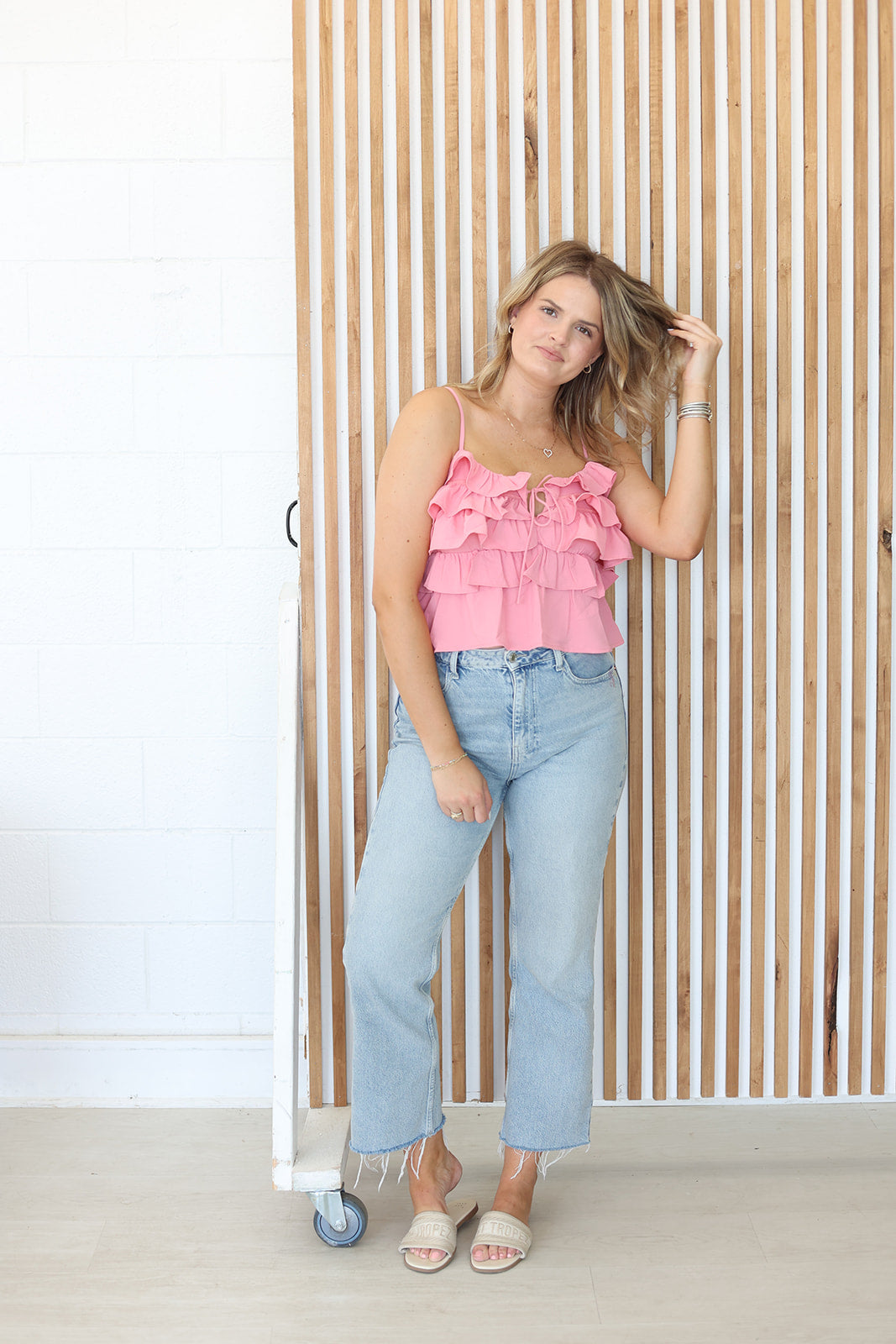 Peach Ruffle Top