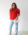 Cherry Red Blouse