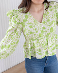 Lime Floral Top