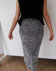 Silver Sequin Skirt