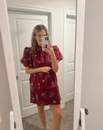 Burgundy Floral Dress